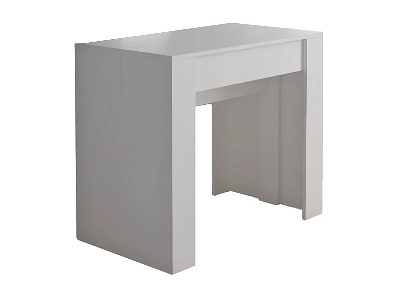 Consola extensível Alberique, Mesa com extensões, Consola multiusos, Mesa de jantar extensível até 10 lugares, 90/237x51h78 cm, Branco
