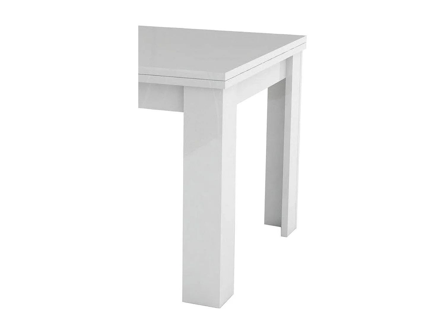 Dmora Uitschuifbare Tafel Otto 90x90x75 cm, Glanzend Wit, 8 Zitplaatsen, Uitklapsysteem Made in Italy