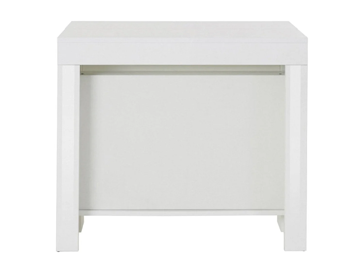 Console extensible Martino, Console extensible jusqu'à 12 places, Table avec supports d'extension, 100% Made in Italy, 51/300x90h77 cm, Blanc brillant
