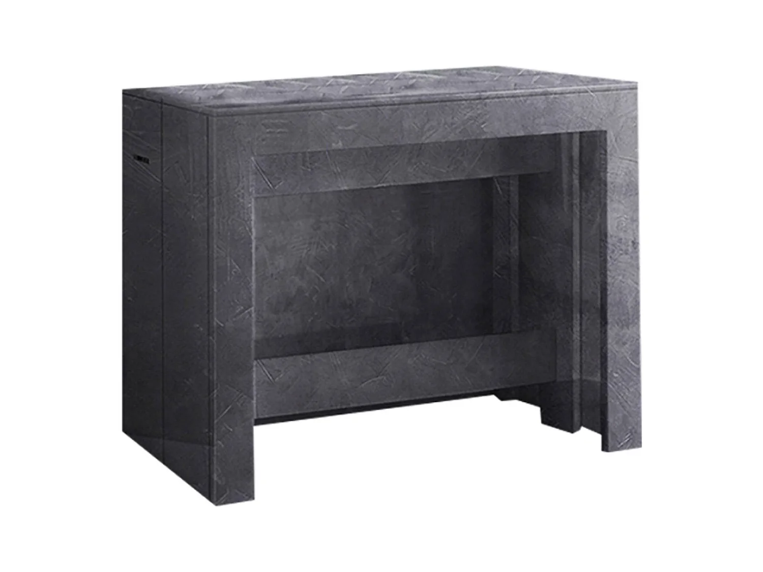 Console extensible Martino, Console extensible jusqu'à 12 places, Table avec supports d'extension, 100% Made in Italy, 51/300x90h77 cm, Ardoise