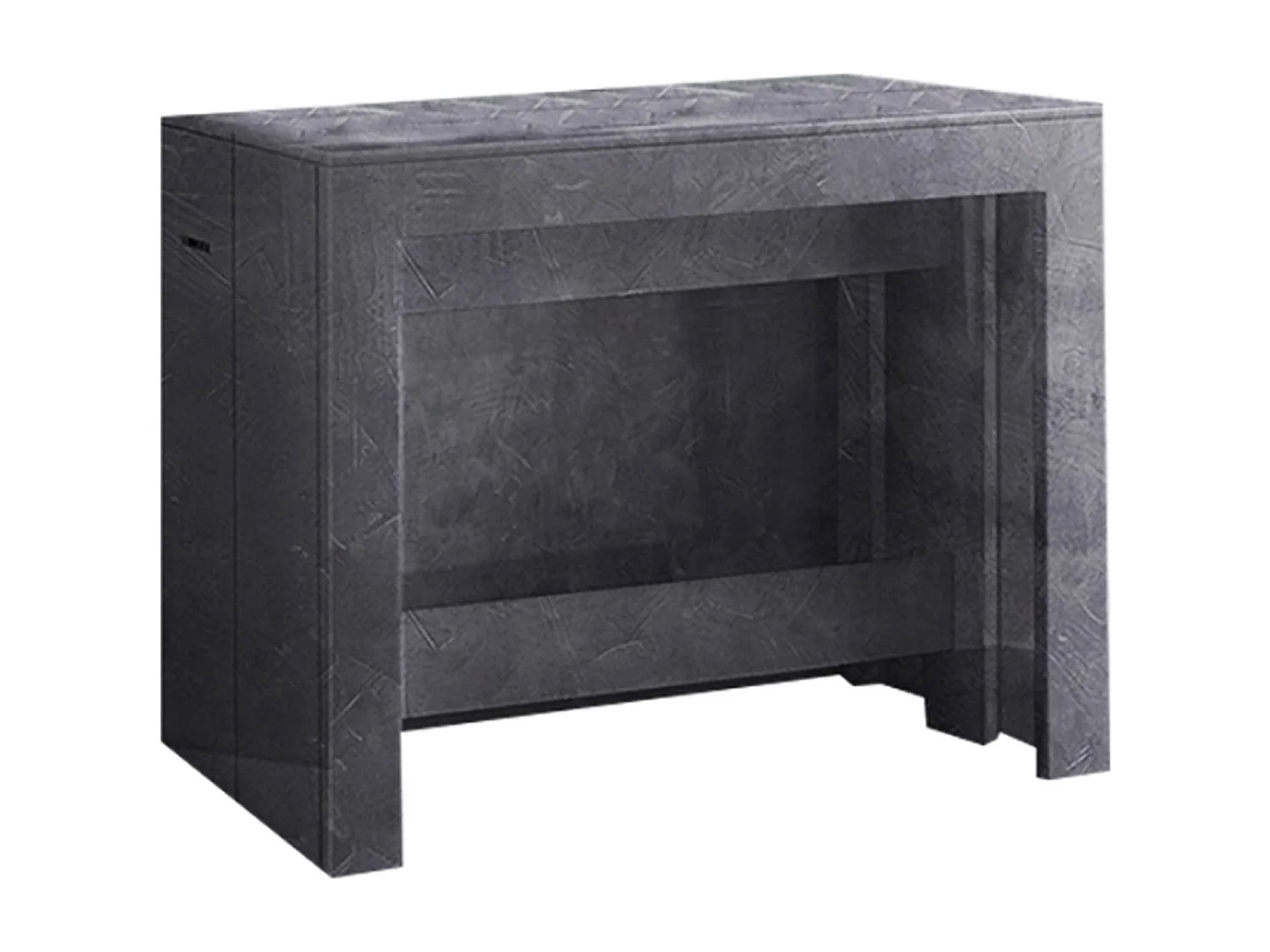 Console extensible Martino, Console extensible jusqu'à 12 places, Table avec supports d'extension, 100% Made in Italy, 51/300x90h77 cm, Ardoise