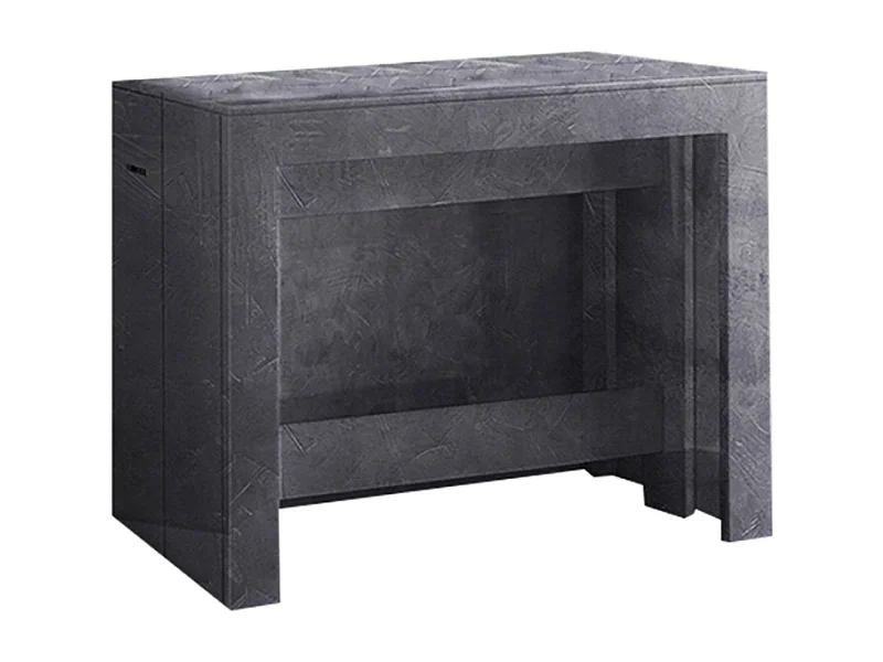 Consola extensible Martino, Consola extensible hasta 12 asientos, Mesa con soportes extensibles, 100% Made in Italy, 51/300x90h77 cm, Pizarra