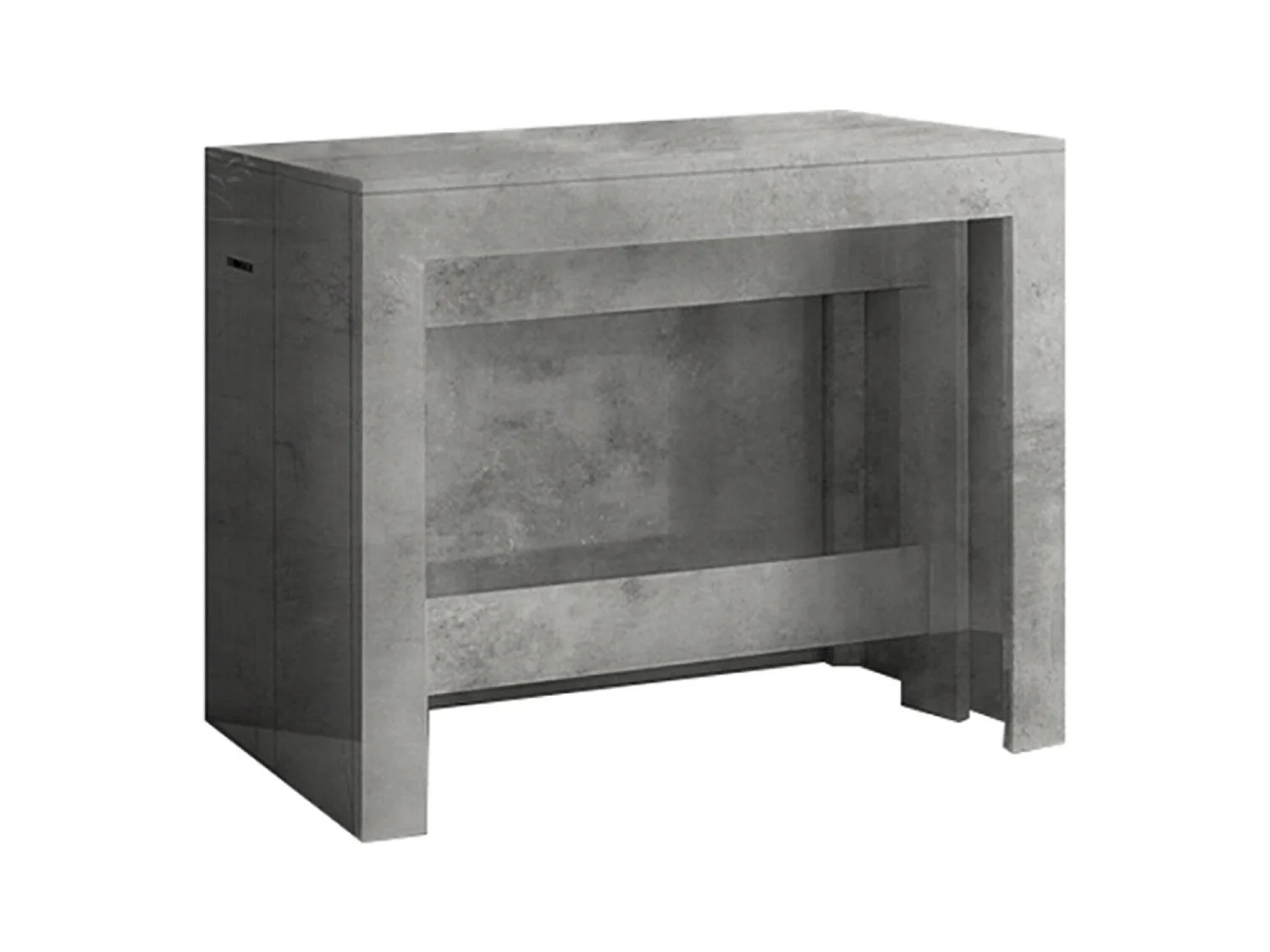Ausziehbare Konsole Martino, Ausziehbare Konsole für bis zu 12 Sitzplätze, Tisch mit Verlängerungshaltern, 100 % Made in Italy, 51/300 x 90 x 77 cm, grauer Marmor,
