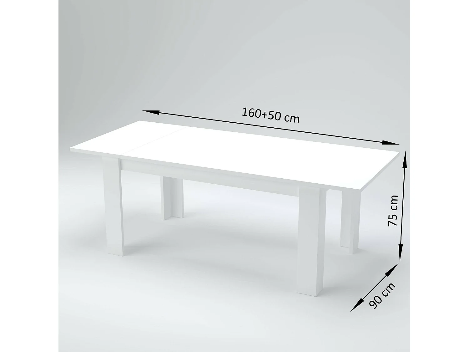 Table extensible Natan, Console extensible jusqu'à 12 places, Console extensible 100% Made in Italy, 160/210x90h75 cm, Gris