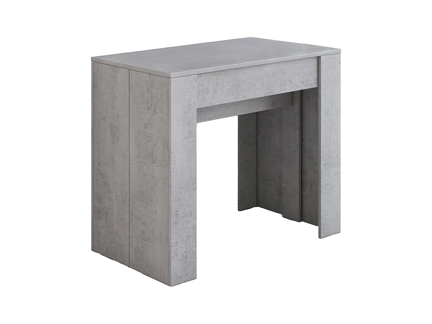 Alberique uitschuifbare console, Tafel met verlengstukken, Multifunctionele console, Uitschuifbare eettafel tot 10 zitplaatsen, 90/237x51h78 cm, Cement