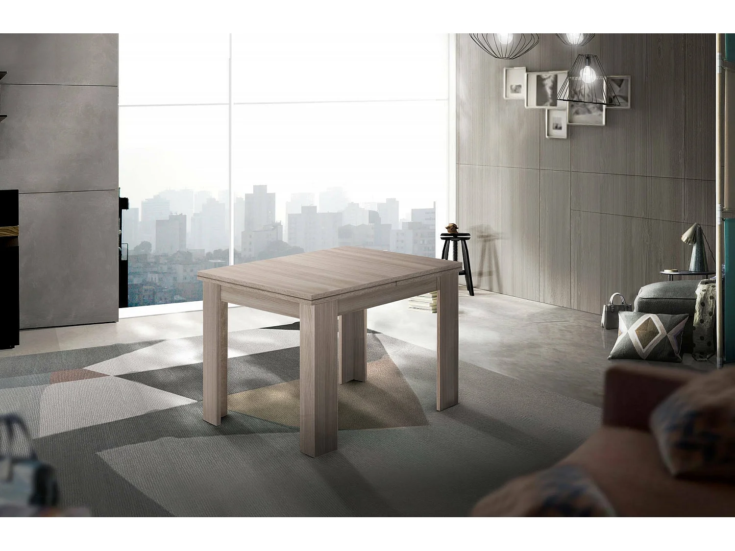 Dmora Uitschuifbare Tafel Otto 90x90x75h cm Bruin Olmo Pearl Voor 8 Personen, Boekuitschuifmechanisme Gemaakt in Italië