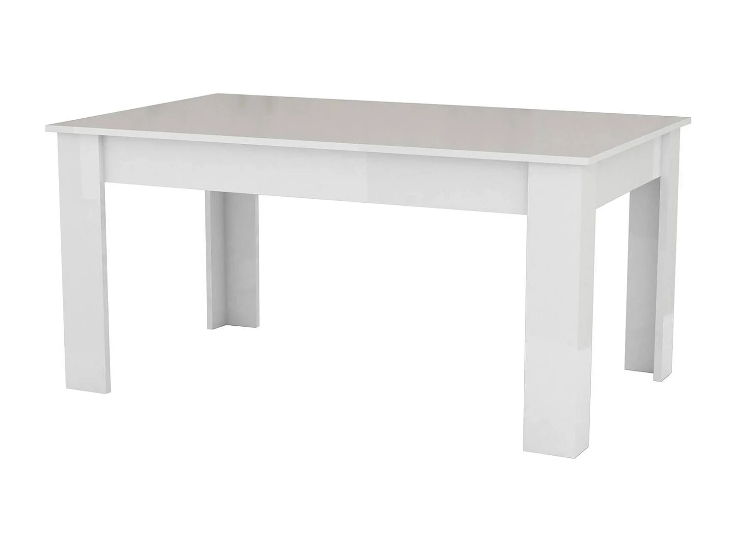 Mesa extensível Natan, Consola extensível até 12 lugares, Consola extensível 100% Fabricado em Itália, 160/210x90h75 cm, Branco brilhante