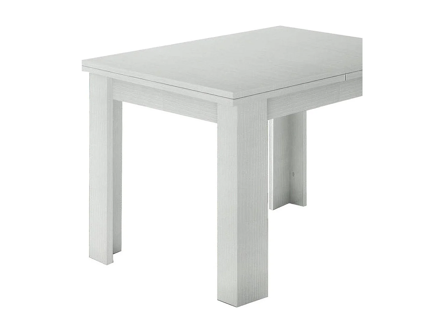 Mesa extensível Otto, Consola auxiliar de cozinha, Mesa extensível, 100% Fabricado em Itália, 90x90h75 cm, Lariço branco brilhante