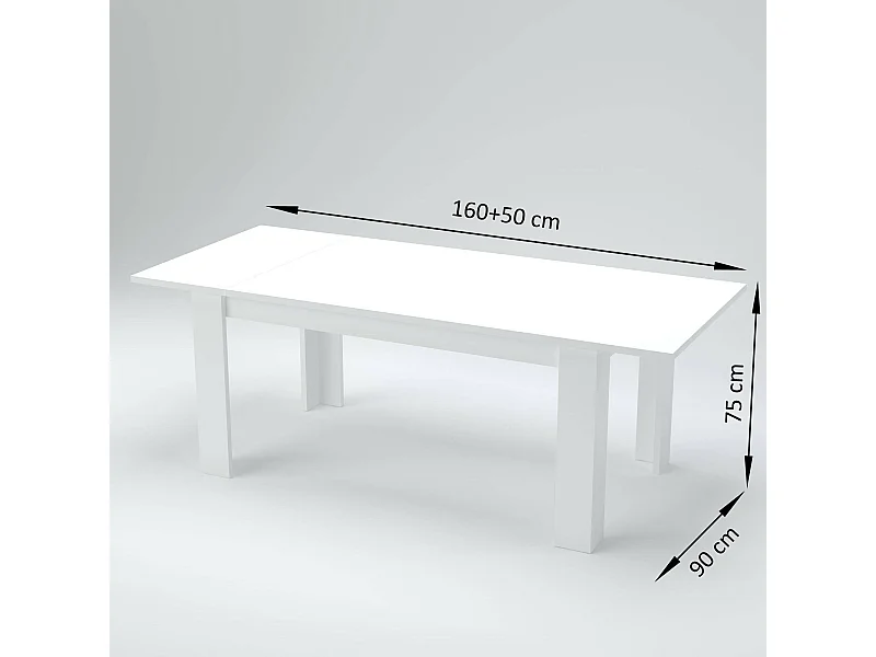 Ausziehbarer Tisch Natan, ausziehbare Konsole für bis zu 12 Sitzplätze, ausziehbare Konsole 100 % Made in Italy, 160/210 x 90 x 75 cm, Ulme Perlmutt
