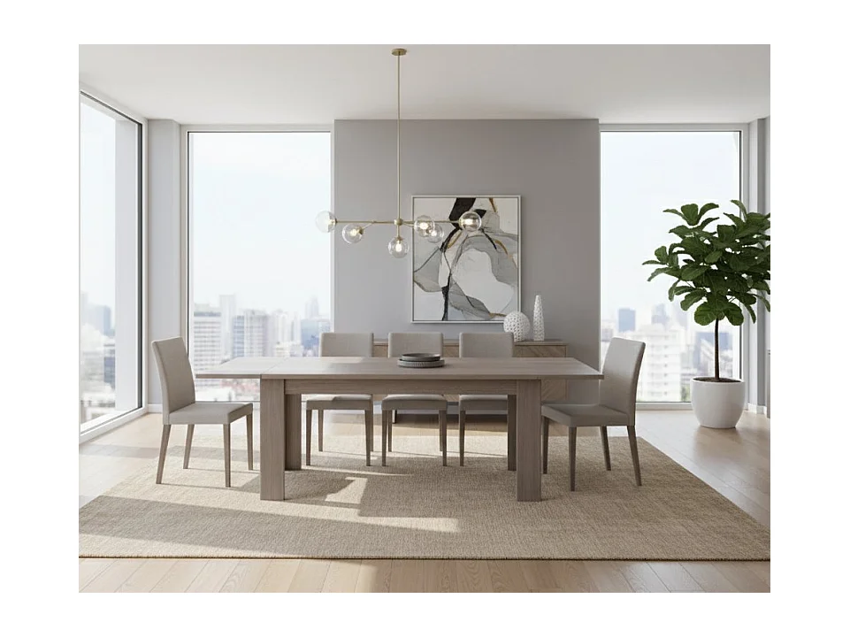 Table extensible Nanni, Console extensible jusqu'à 10 places, Console extensible 100% Made in Italy, 140/190x90h75 cm, Orme nacré