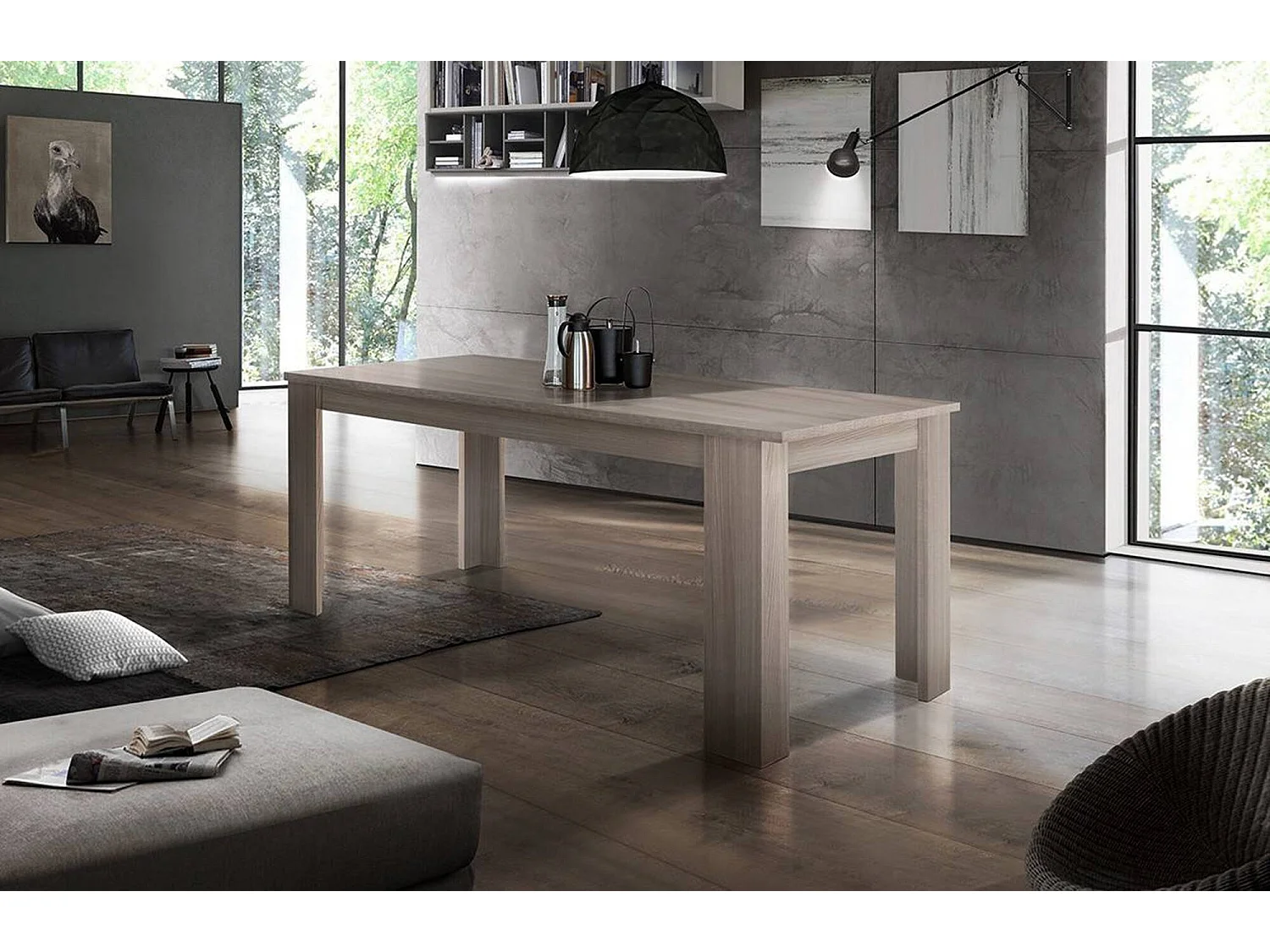 Table extensible Nanni, Console extensible jusqu'à 10 places, Console extensible 100% Made in Italy, 140/190x90h75 cm, Orme nacré