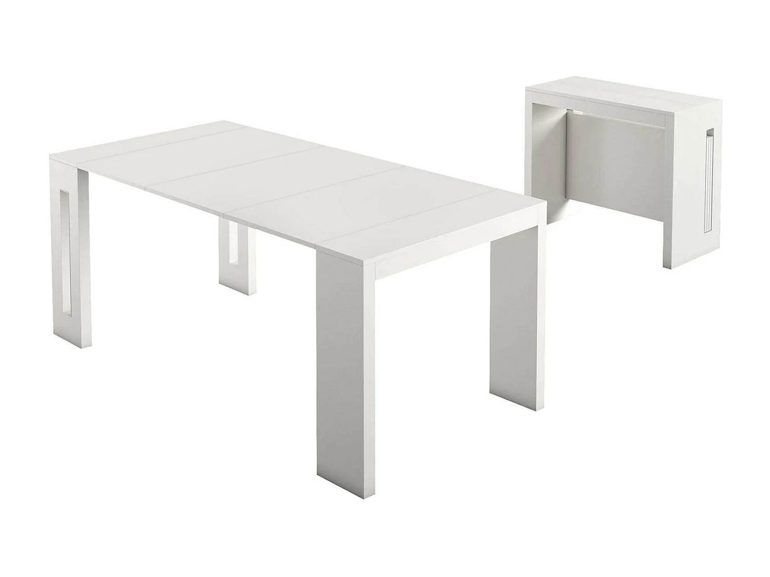 Glicine uitschuifbare console, Uitschuifbare eettafel, Multifunctionele console met verlengstukken, 100% Made in Italy, 186x80h76 cm, Wit