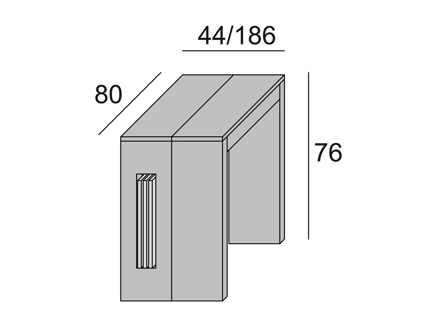 Conole extenible Glicine, Table à manger extenible, Conole polyvalente avec rallonge, 100% Made in Italy, 186x80h76 cm, Blanc