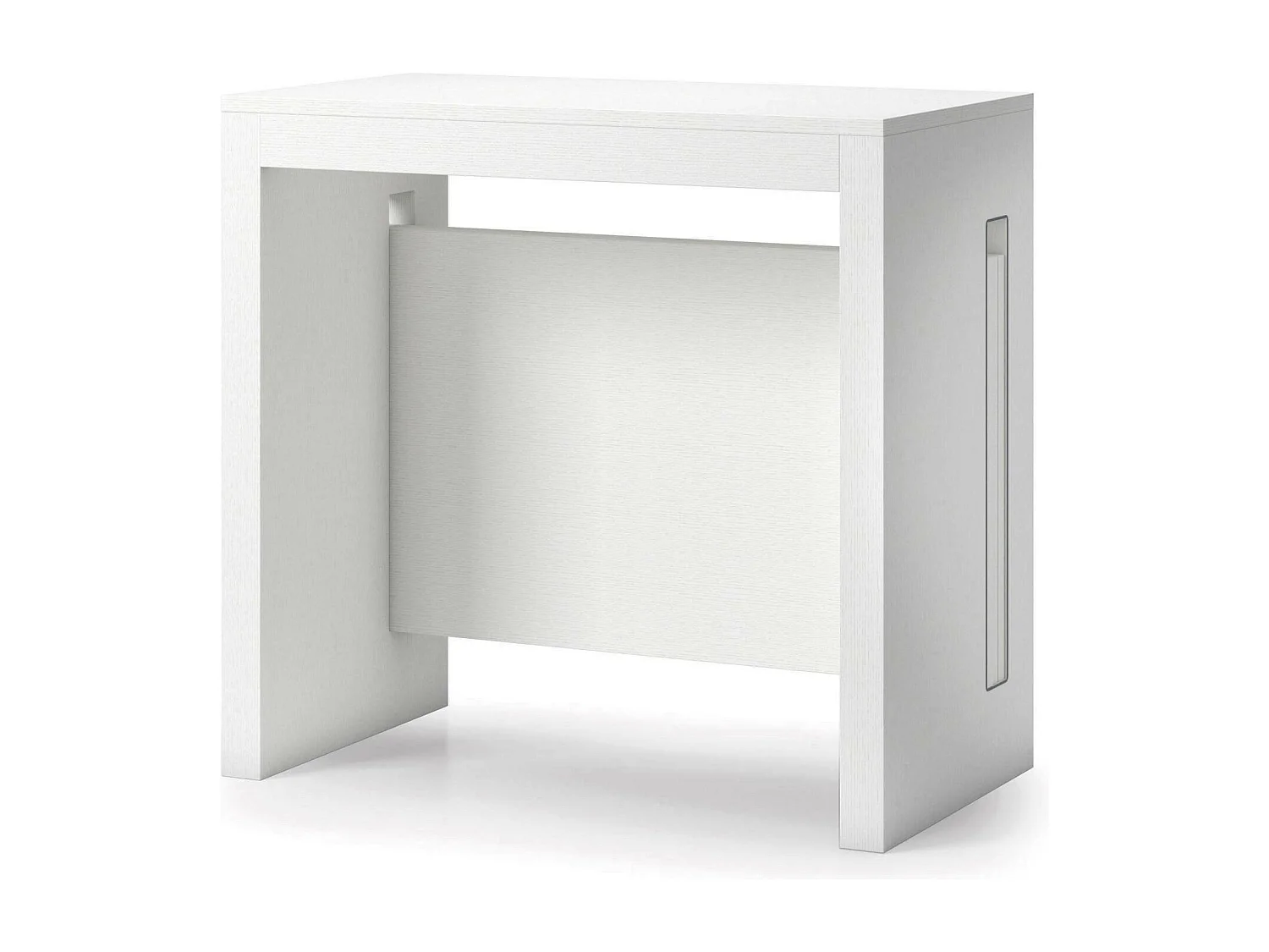 Conole extenible Glicine, Table à manger extenible, Conole polyvalente avec rallonge, 100% Made in Italy, 186x80h76 cm, Blanc