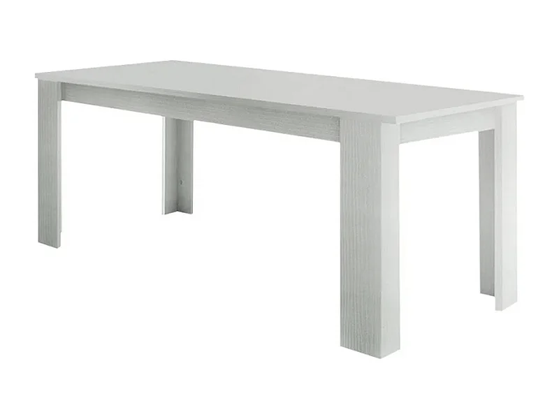 Table extensible Nanni, Console extensible jusqu'à 10 places, Console extensible 100% Made in Italy, 140/190x90h75 cm, Mélèze blanc brillant