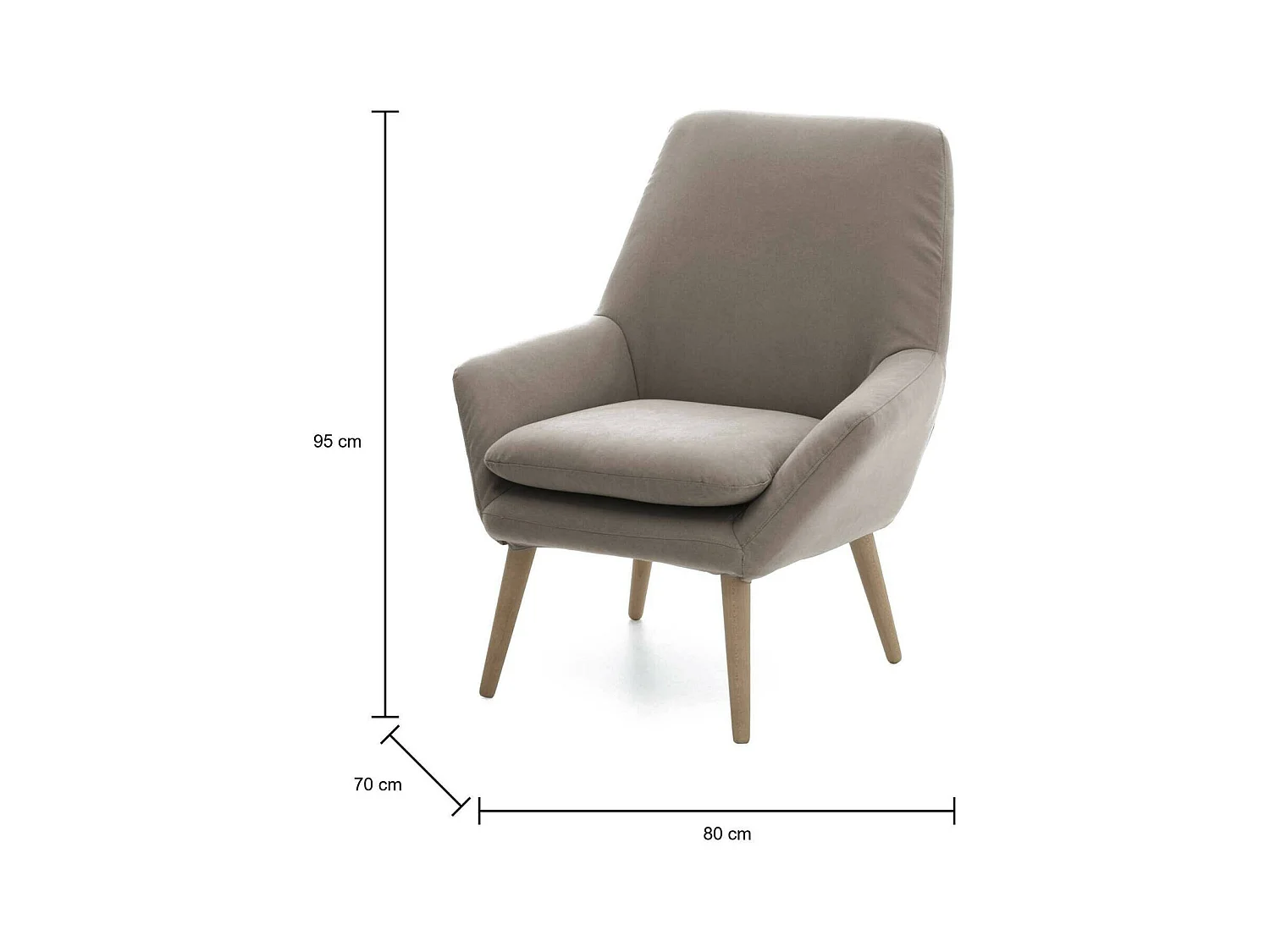 Annarita fauteuil, design lounge fauteuil, 100% Made in Italy, relaxfauteuil in gecapitonneerde stof, 80x70h95 cm, duifgrijs