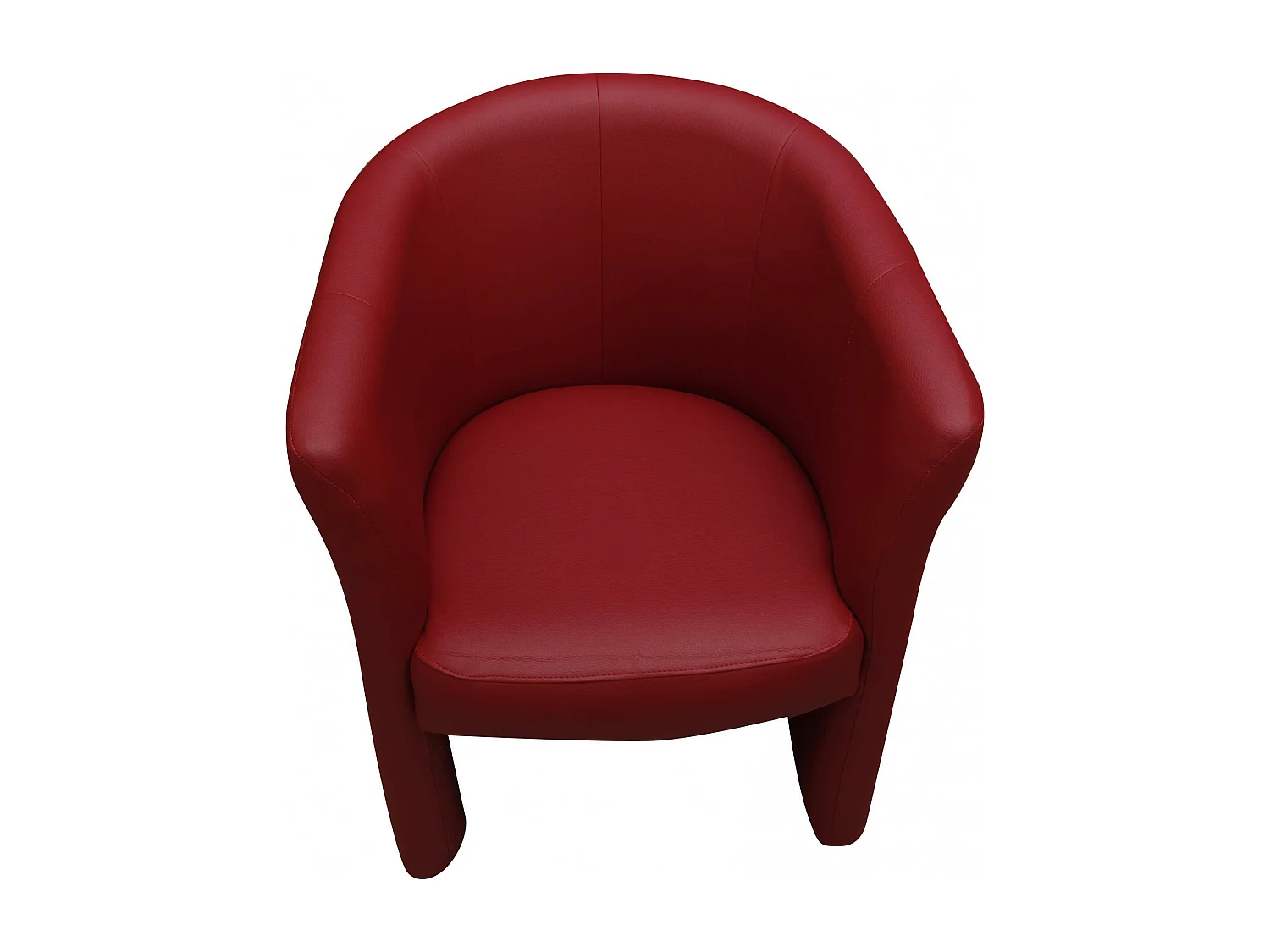 Fauteuil Dpanett, Fauteuil de salon, Siège rembourré, Chaise avec accoudoirs en éco-cuir, 64x63h76 cm, Rouge