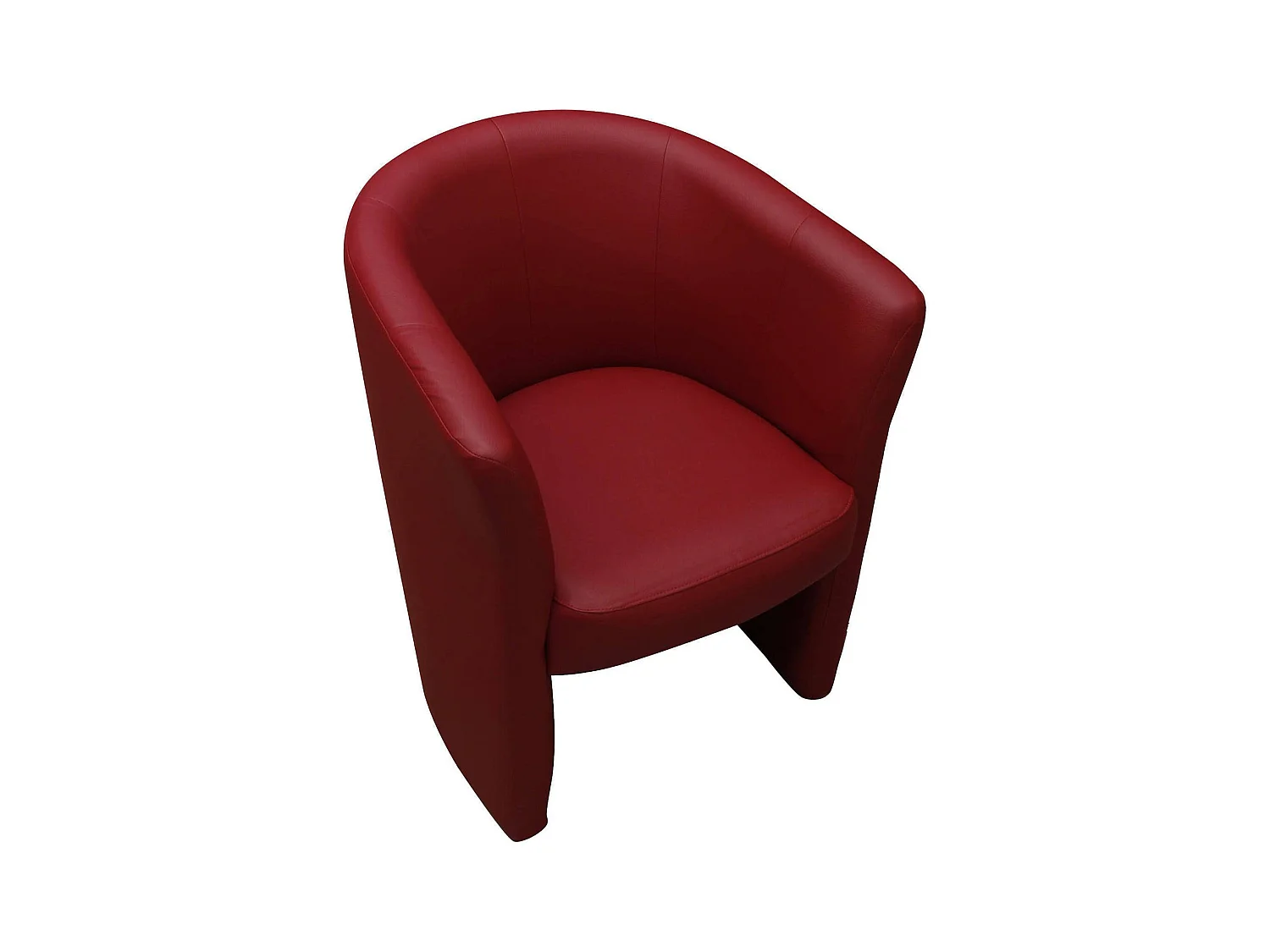 Fauteuil Dpanett, Fauteuil de salon, Siège rembourré, Chaise avec accoudoirs en éco-cuir, 64x63h76 cm, Rouge