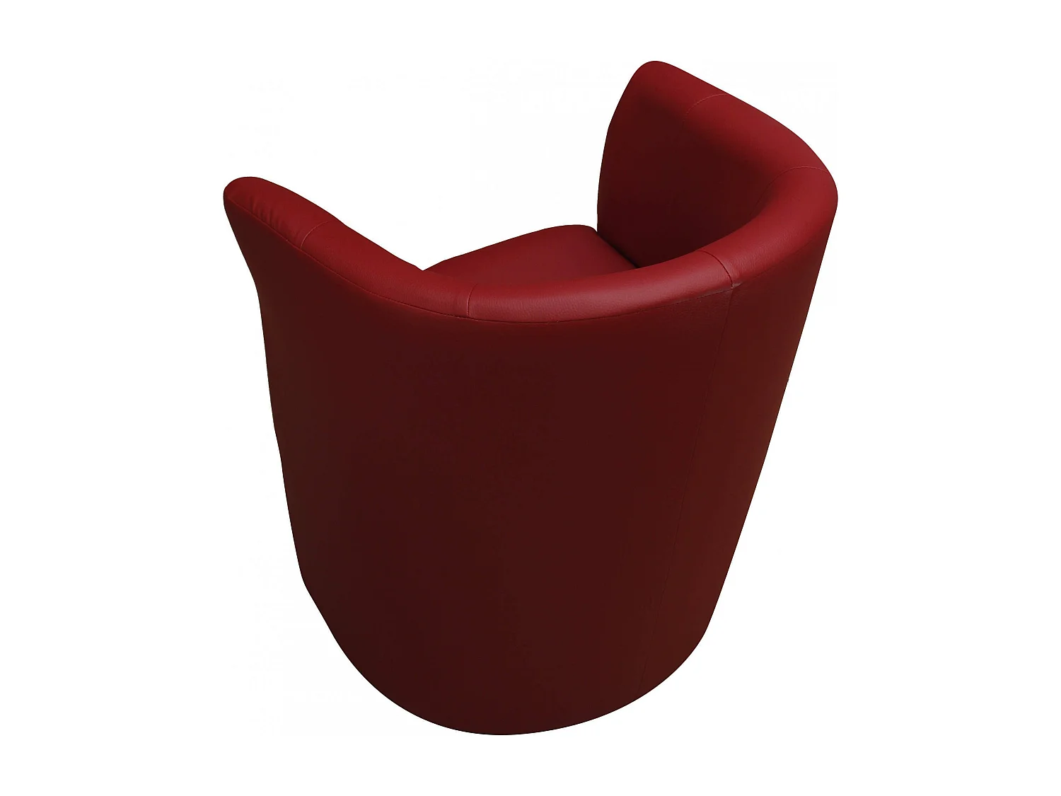 Poltrona Dpanett, Poltrona de sala, Assento acolchoado, Cadeira com braços em couro ecológico, 64x63h76 cm, Vermelho