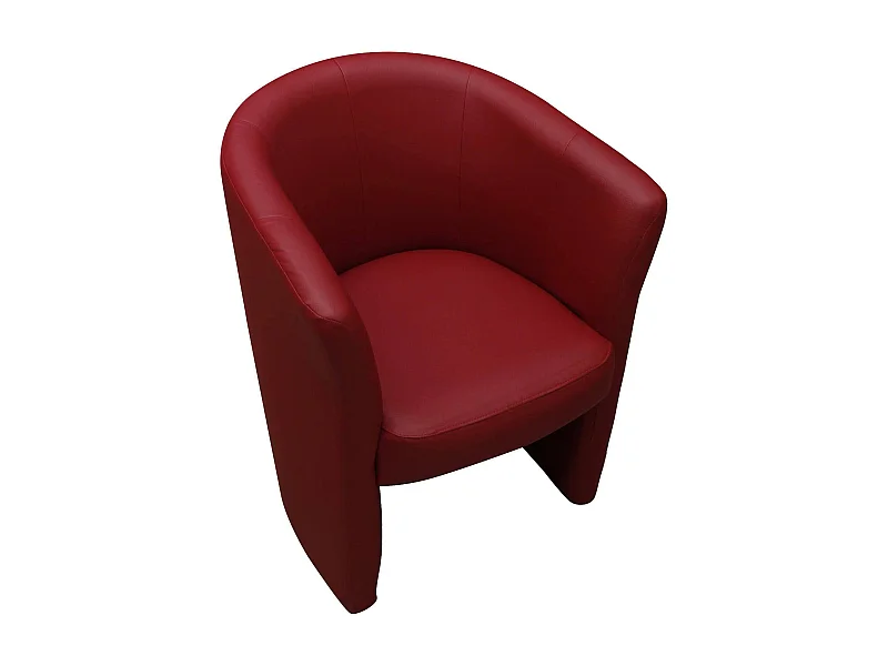 Fauteuil Dpanett, Fauteuil de salon, Siège rembourré, Chaise avec accoudoirs en éco-cuir, 64x63h76 cm, Rouge