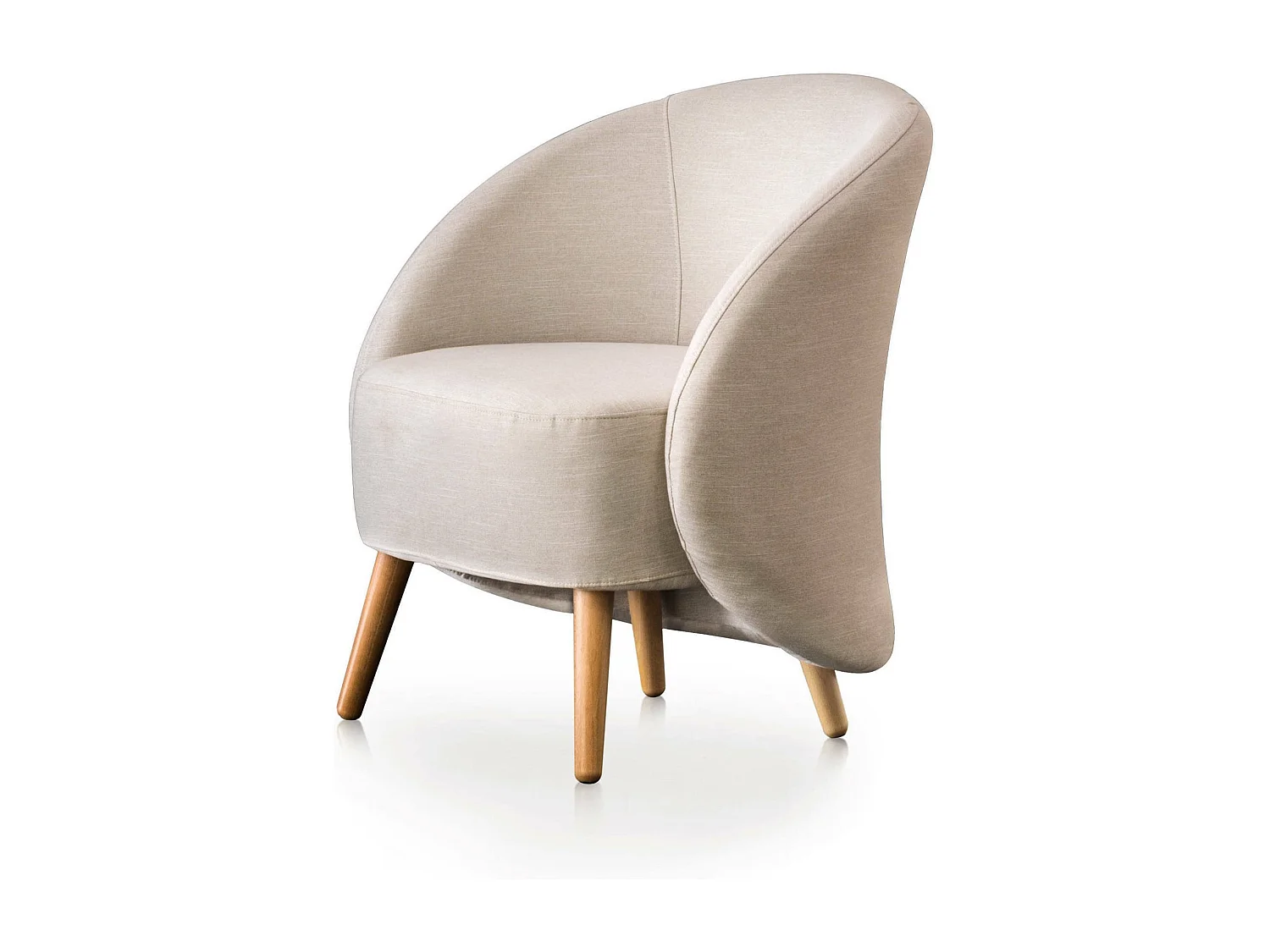 Annarella-Sessel, Design-Loungesessel, 100 % Made in Italy, Relaxsessel aus gepolstertem Stoff, 70 x 60 x 80 cm, Beige