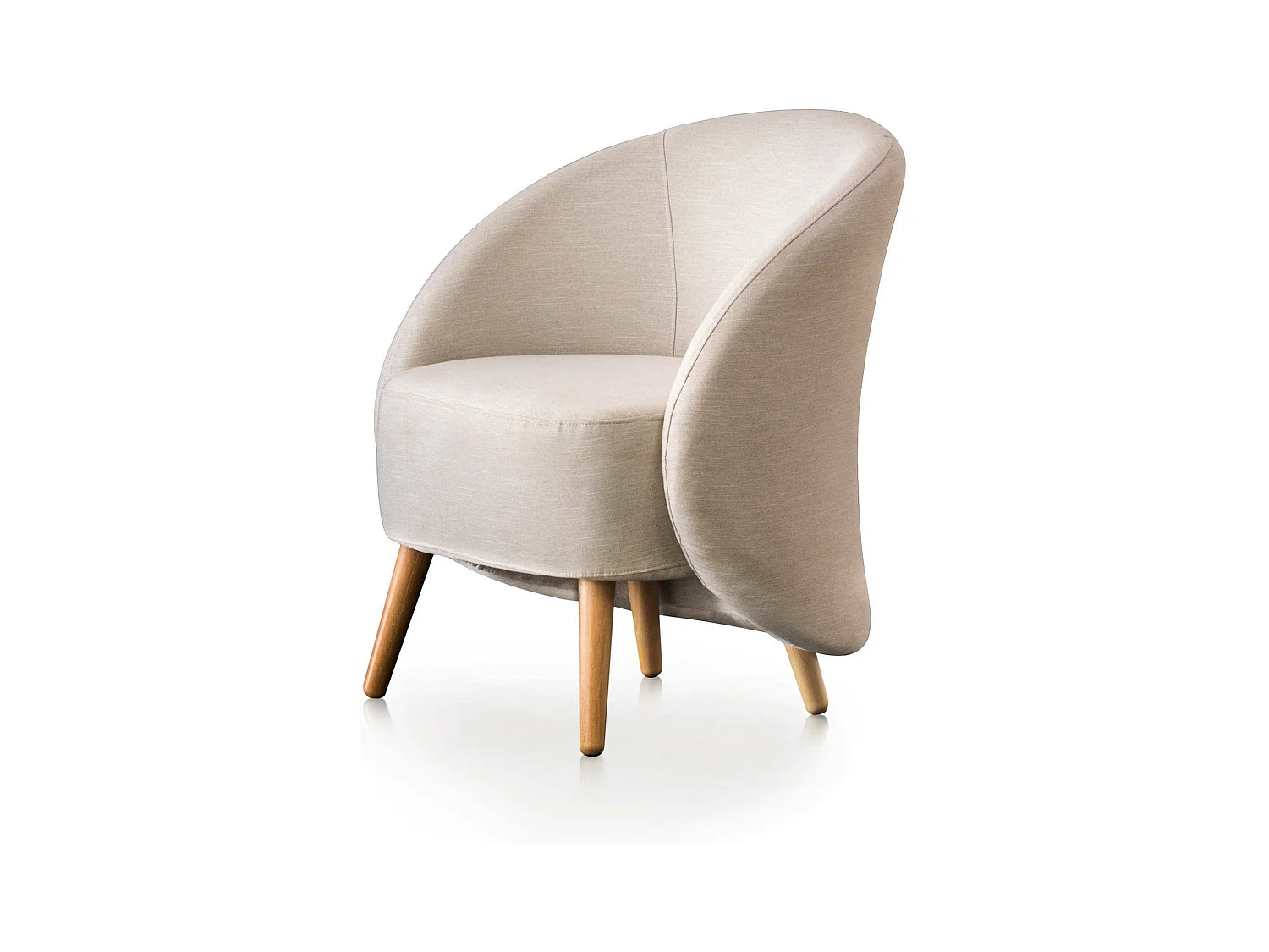 Fauteuil Annarella, fauteuil lounge design, 100% Made in Italy, fauteuil relaxant en tissu rembourré, 70x60h80 cm, Beige