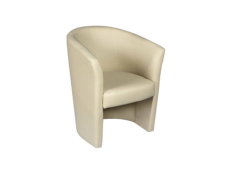 Fauteuil Dpanett, Fauteuil de salon, Siège rembourré, Chaise avec accoudoirs en éco-cuir, 64x63h76 cm, Beige