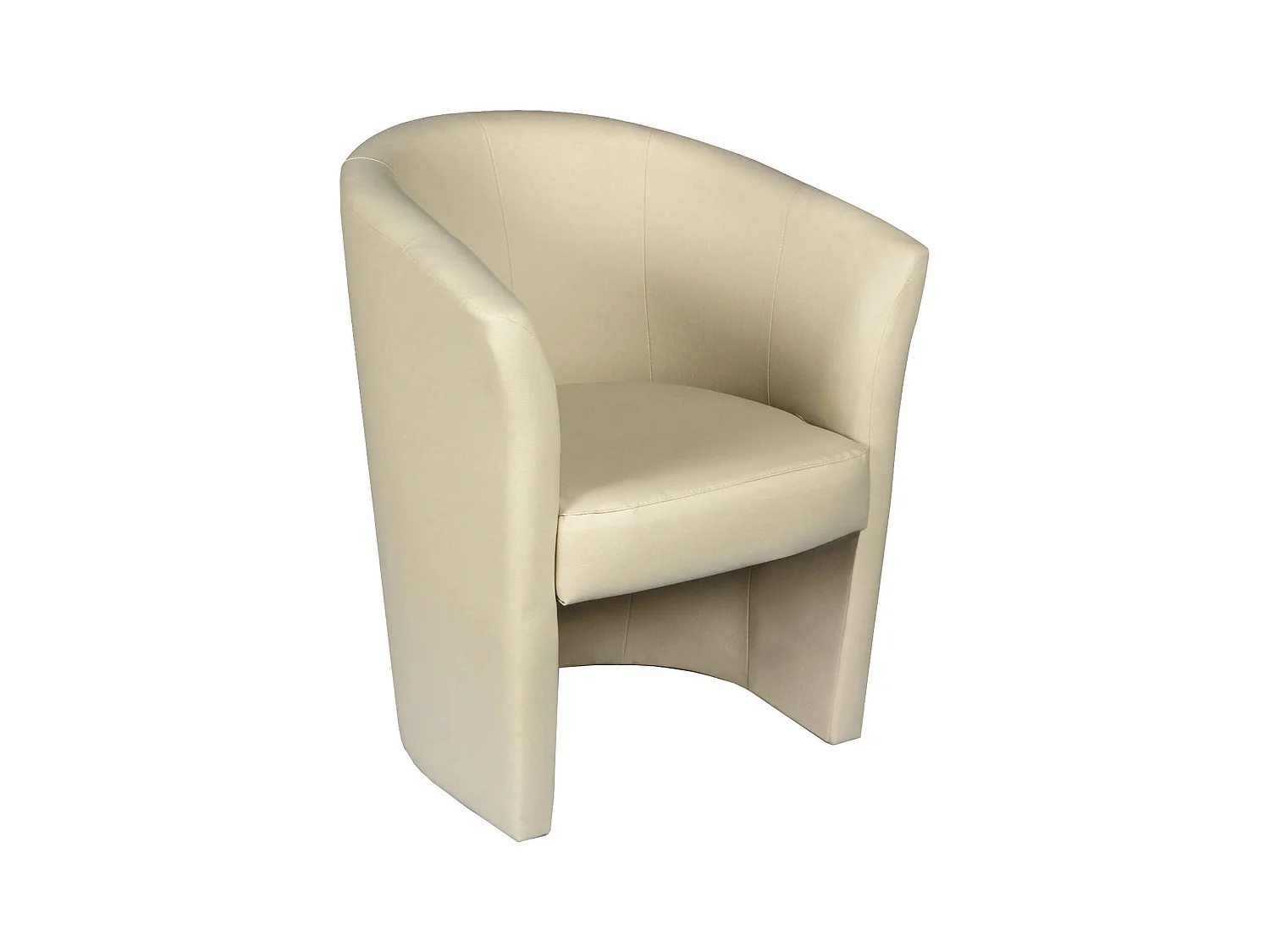 Dpanett fauteuil, Woonkamerfauteuil, Gestoffeerde zitting, Stoel met armleuningen van eco-leer, 64x63h76 cm, Beige