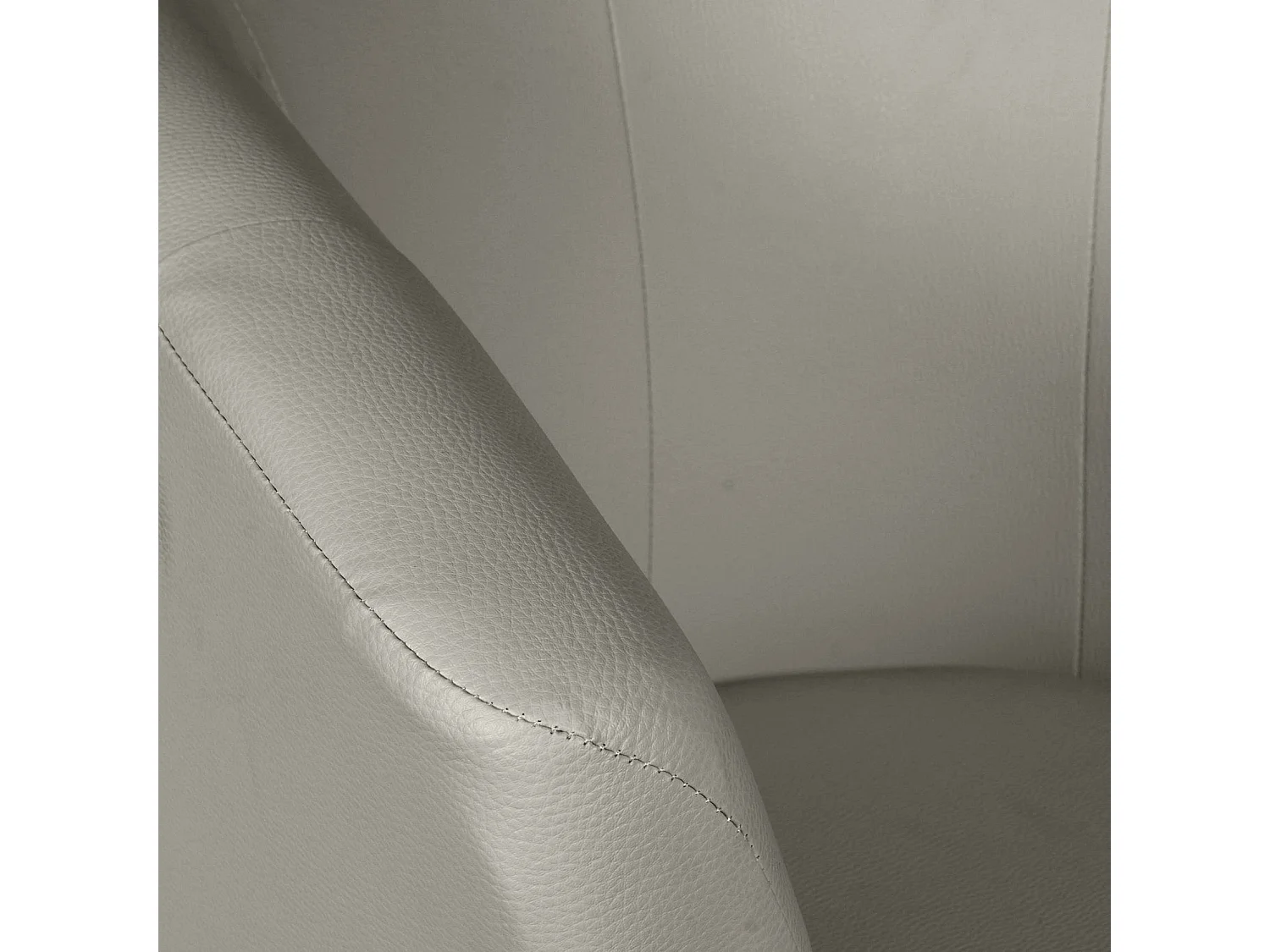 Fauteuil Dpanett, Fauteuil de salon, Siège rembourré, Chaise avec accoudoirs en éco-cuir, 64x63h76 cm, Gris