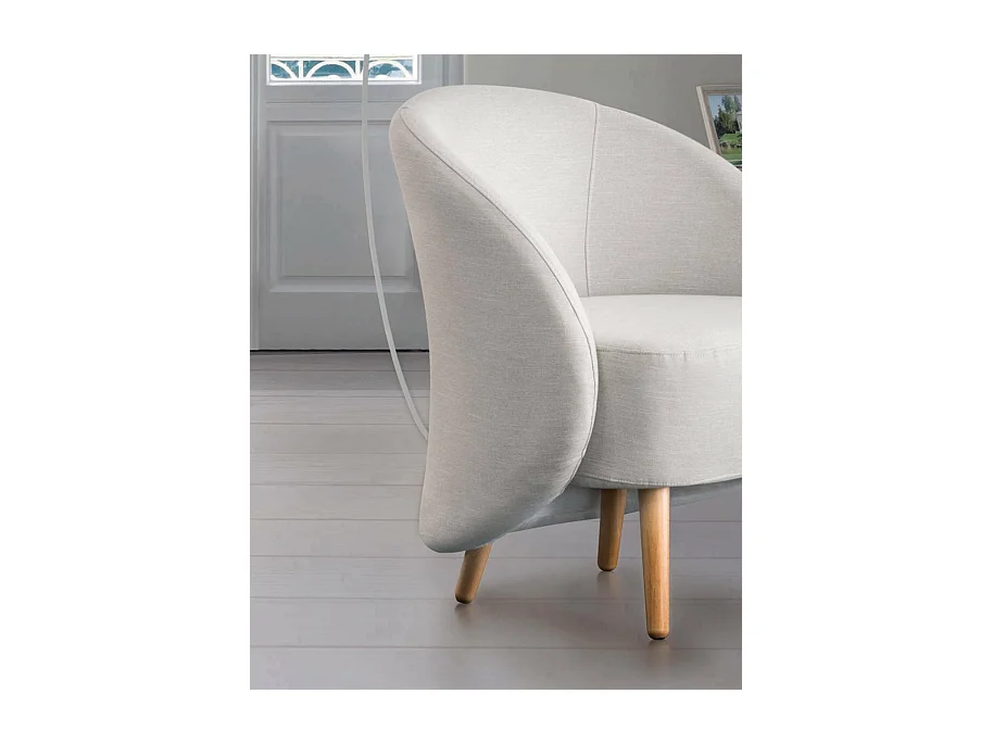 Fauteuil Annarella, Fauteuil lounge design, 100% Made in Italy, Fauteuil relaxant en tissu rembourré, 70x60h80 cm, Gris