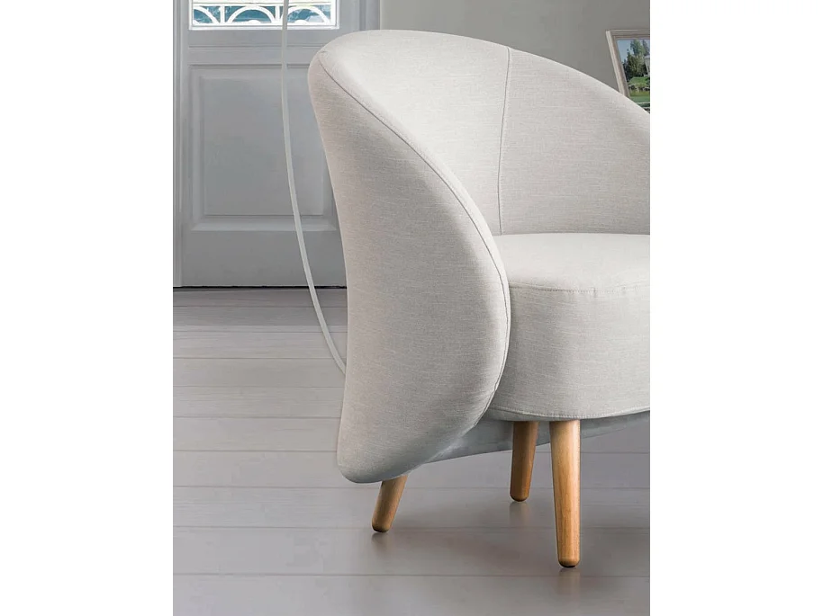 Poltrona Annarella, Poltrona lounge design, 100% Made in Italy, Poltrona relaxante em tecido acolchoado, 70x60h80 cm, Cinza