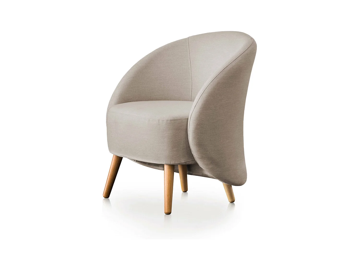 Fauteuil Annarella, fauteuil lounge design, 100% Made in Italy, fauteuil relaxant en tissu rembourré, 70x60h80 cm, gris tourterelle
