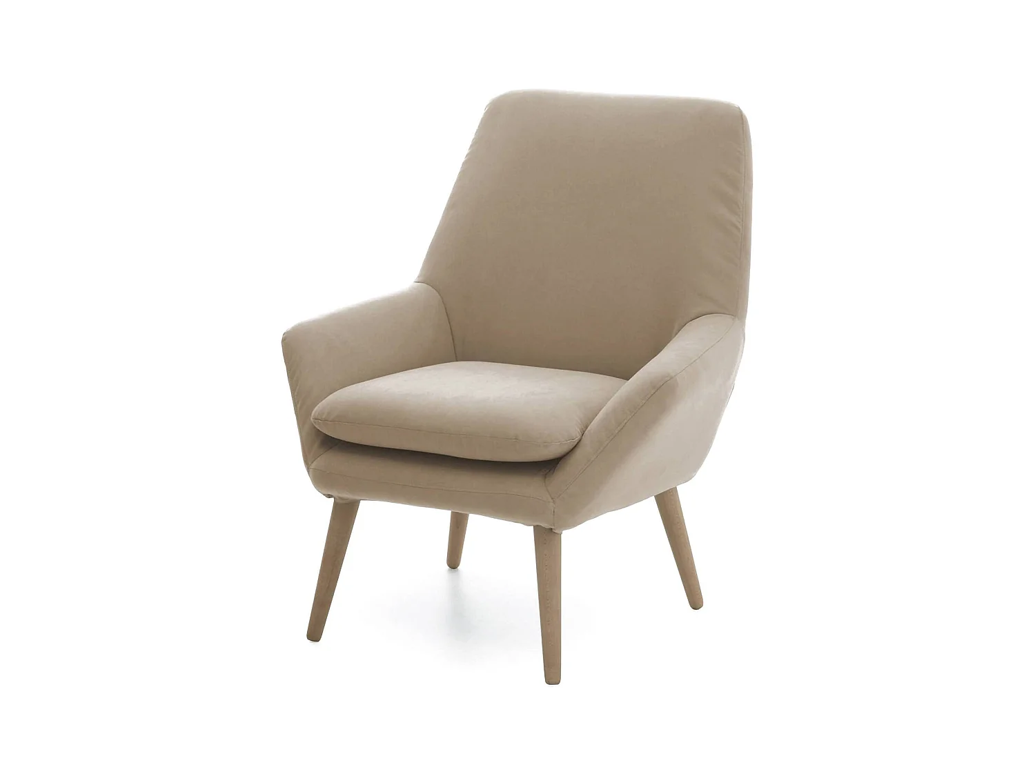 Fauteuil Annarita, fauteuil lounge design, 100% Made in Italy, fauteuil relaxant en tissu rembourré, 80x70h95 cm, Beige