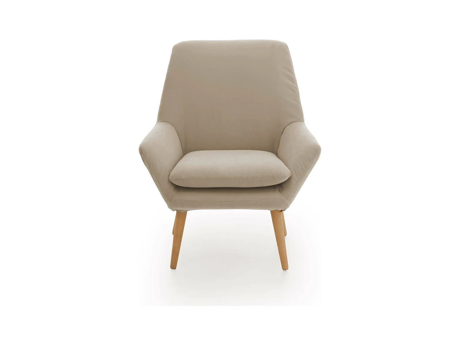 Fauteuil Annarita, fauteuil lounge design, 100% Made in Italy, fauteuil relaxant en tissu rembourré, 80x70h95 cm, Beige
