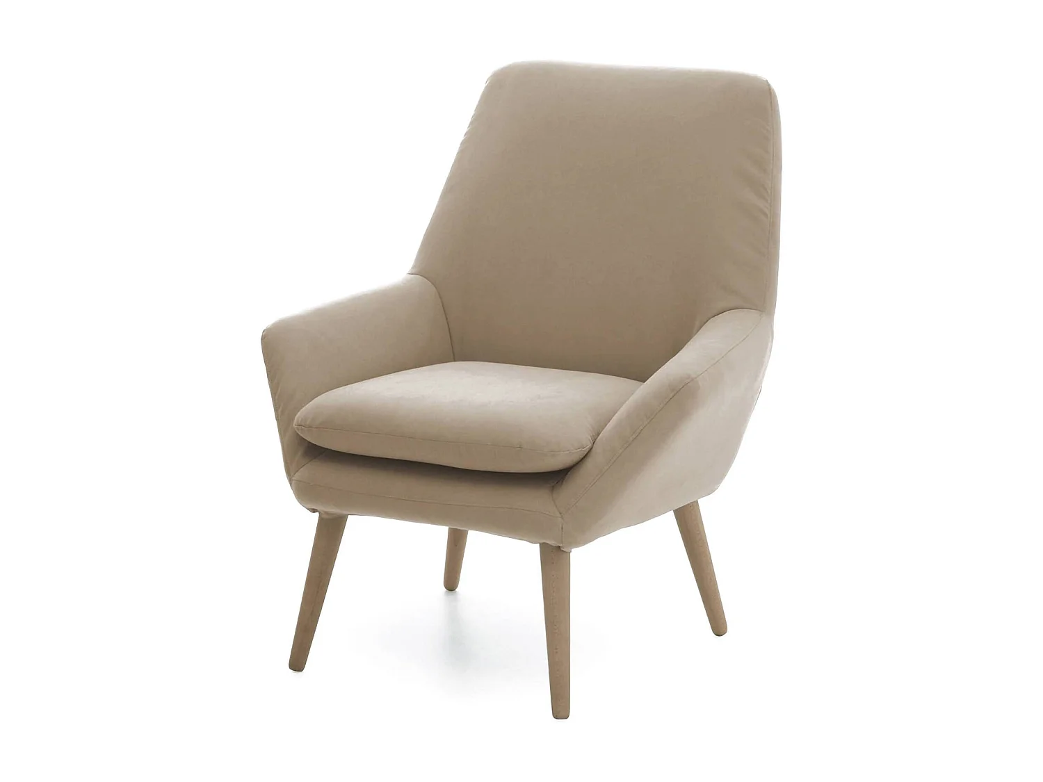 Annarita-Sessel, Designer-Loungesessel, 100 % Made in Italy, Relaxsessel aus gepolstertem Stoff, 80 x 70 x 95 cm, Beige