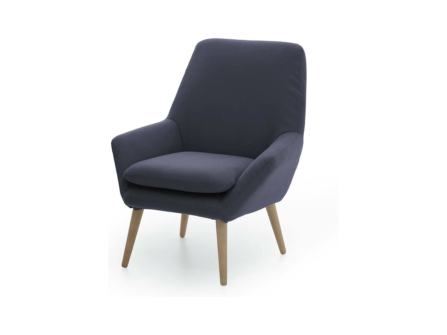 Fauteuil Annarita, fauteuil lounge design, 100% Made in Italy, fauteuil relaxant en tissu rembourré, 80x70h95 cm, Bleu