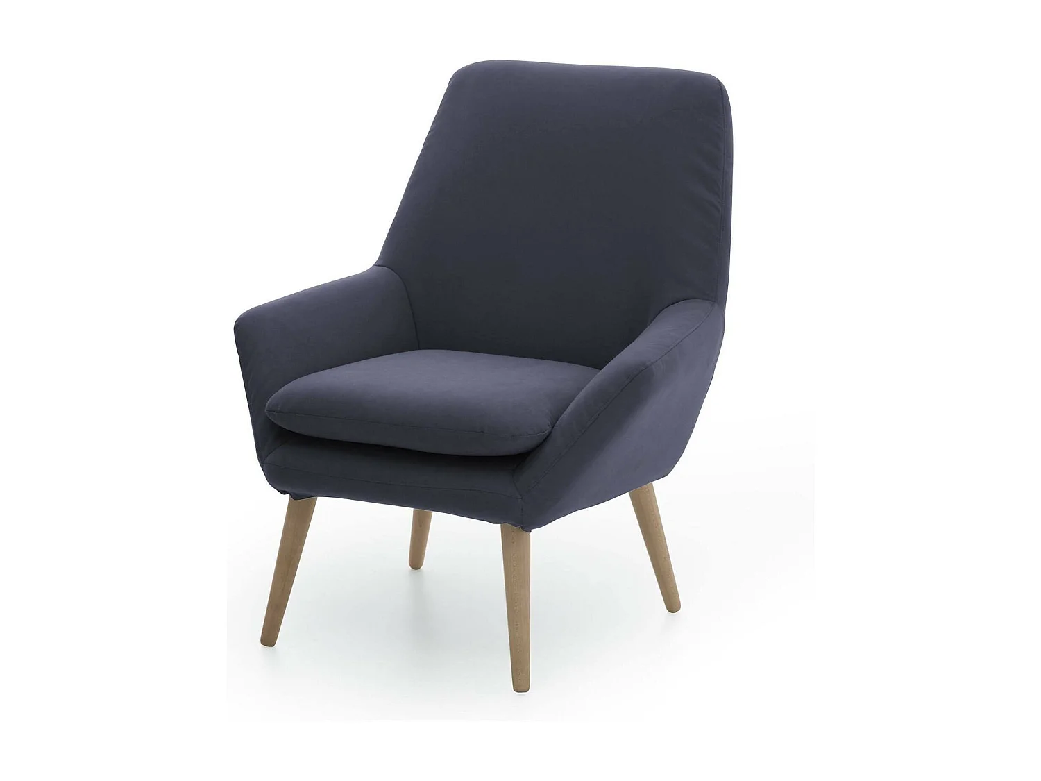 Fauteuil Annarita, fauteuil lounge design, 100% Made in Italy, fauteuil relaxant en tissu rembourré, 80x70h95 cm, Bleu