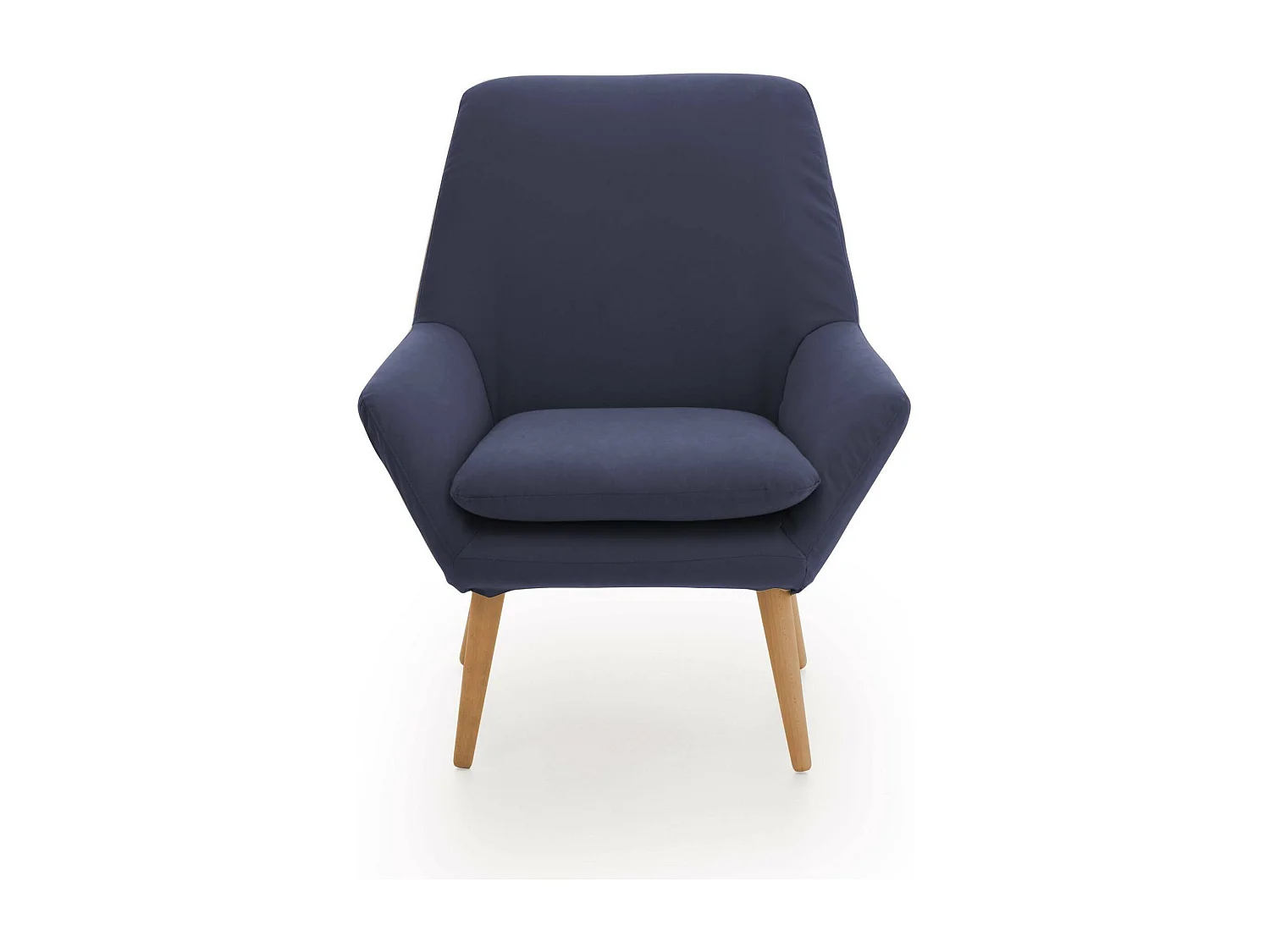 Fauteuil Annarita, fauteuil lounge design, 100% Made in Italy, fauteuil relaxant en tissu rembourré, 80x70h95 cm, Bleu