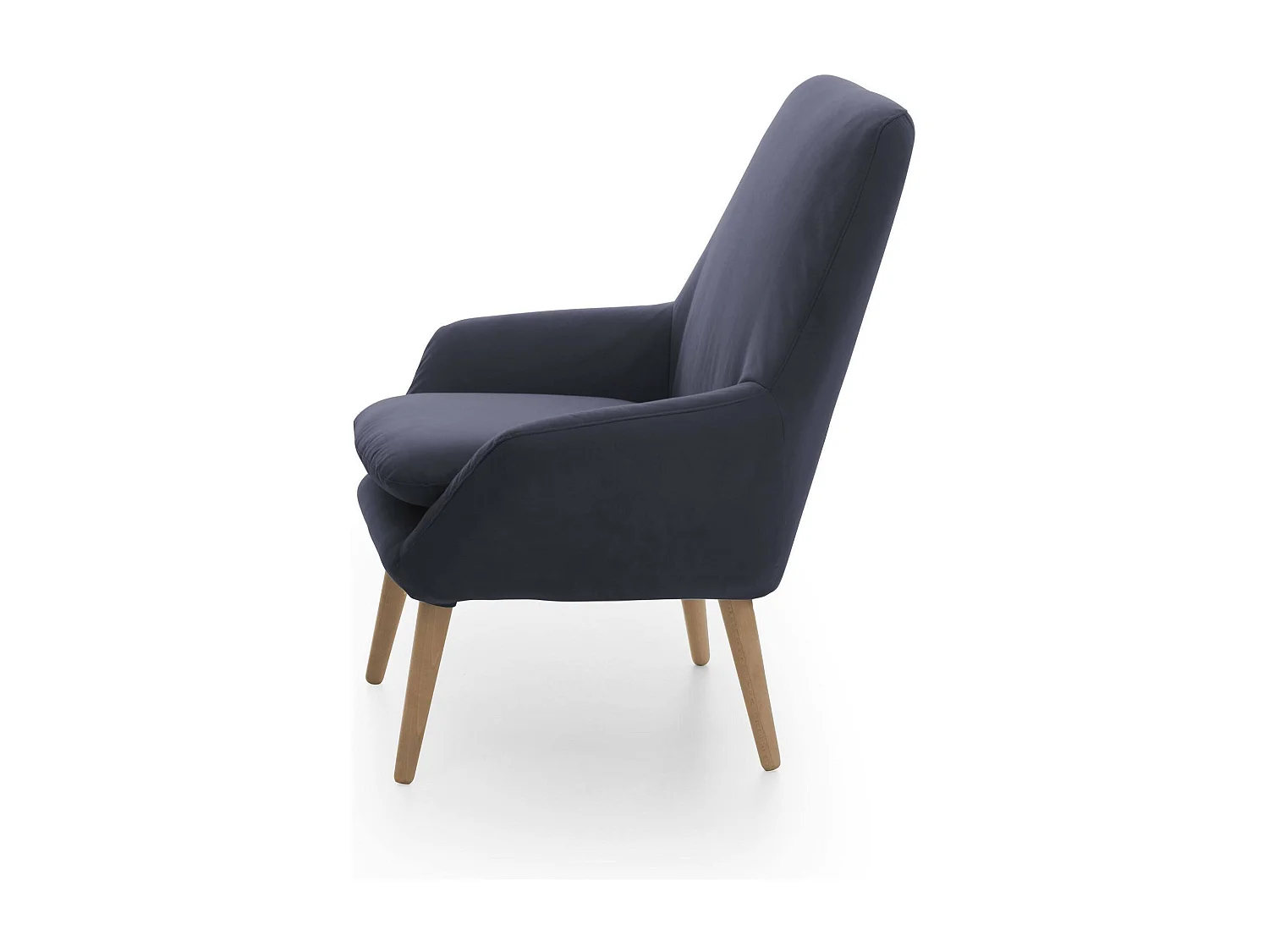 Fauteuil Annarita, fauteuil lounge design, 100% Made in Italy, fauteuil relaxant en tissu rembourré, 80x70h95 cm, Bleu