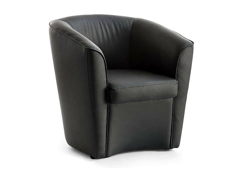 Fauteuil Annaluna, Fauteuil de salon, 100% Made in Italy, Fauteuil relaxant en éco-cuir, 70x60h74 cm, Noir