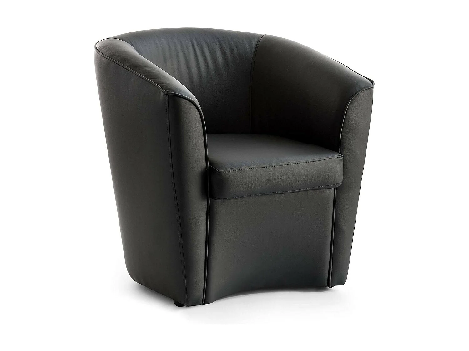 Fauteuil Annaluna, Fauteuil de salon, 100% Made in Italy, Fauteuil relaxant en éco-cuir, 70x60h74 cm, Noir