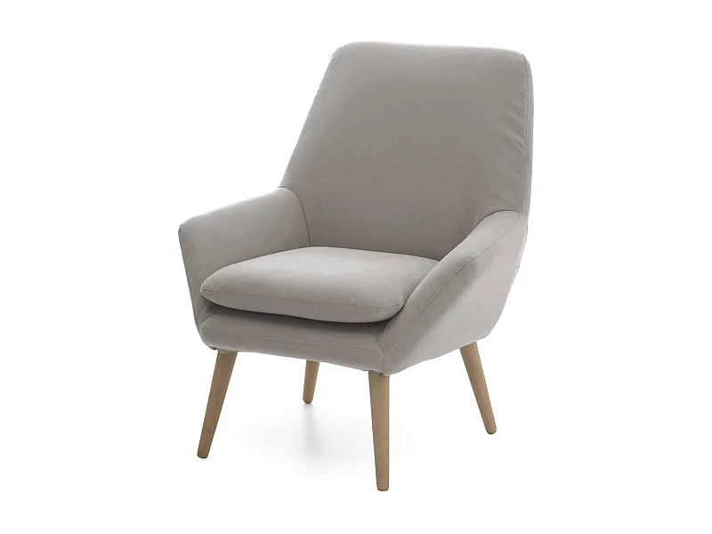 Poltrona Annarita, Poltrona di design da salotto, 100% Made in Italy, Poltroncina relax in tessuto imbottito, Cm 80x70h95, Grigio