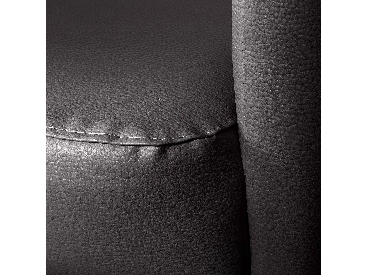 Fauteuil Dpanett, Fauteuil de salon, Siège rembourré, Chaise avec accoudoirs en éco-cuir, 64x63h76 cm, Noir