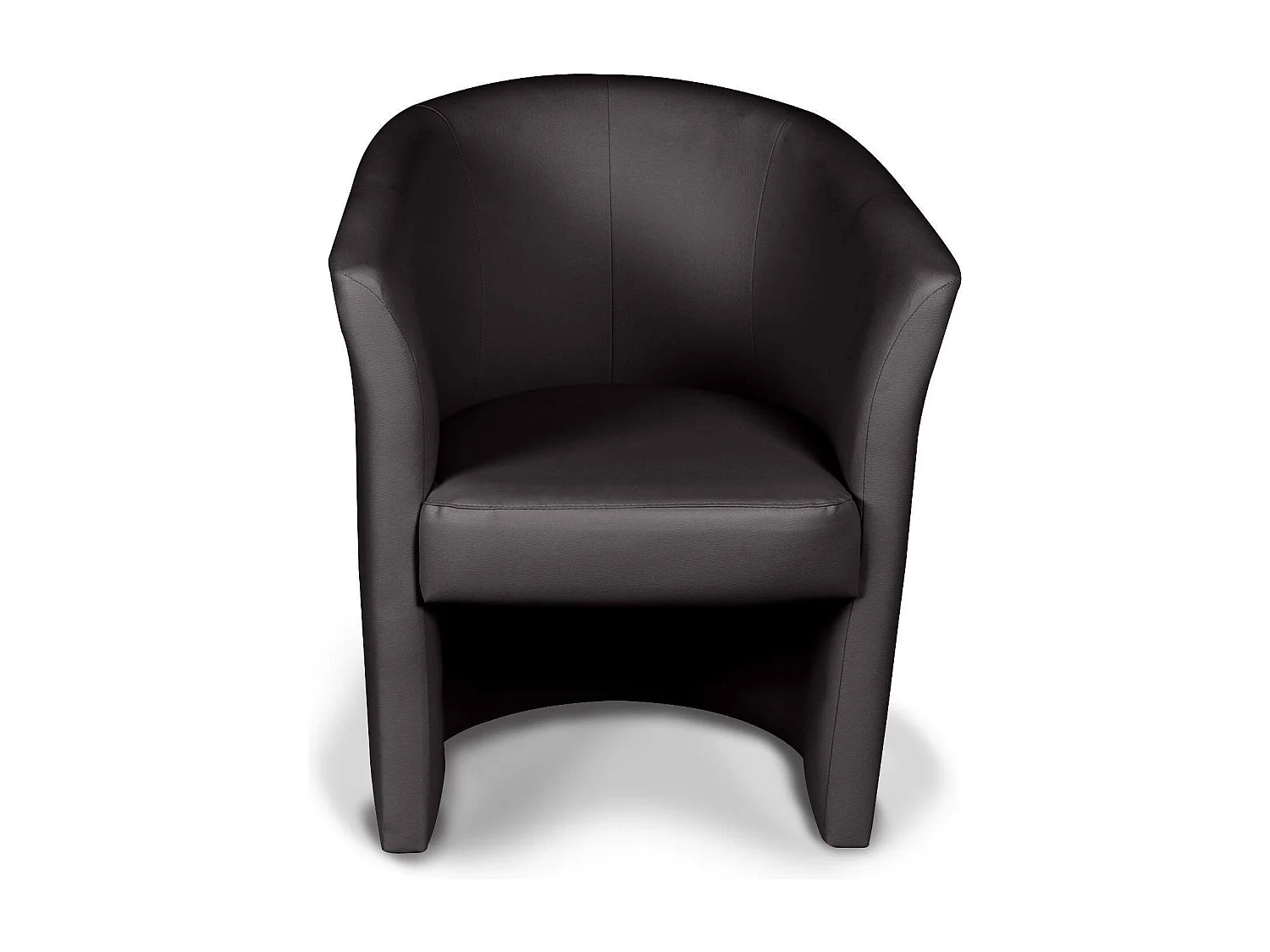 Poltrona Dpanett, Poltrona de sala, Assento acolchoado, Cadeira com braços em couro ecológico, 64x63h76 cm, Preto