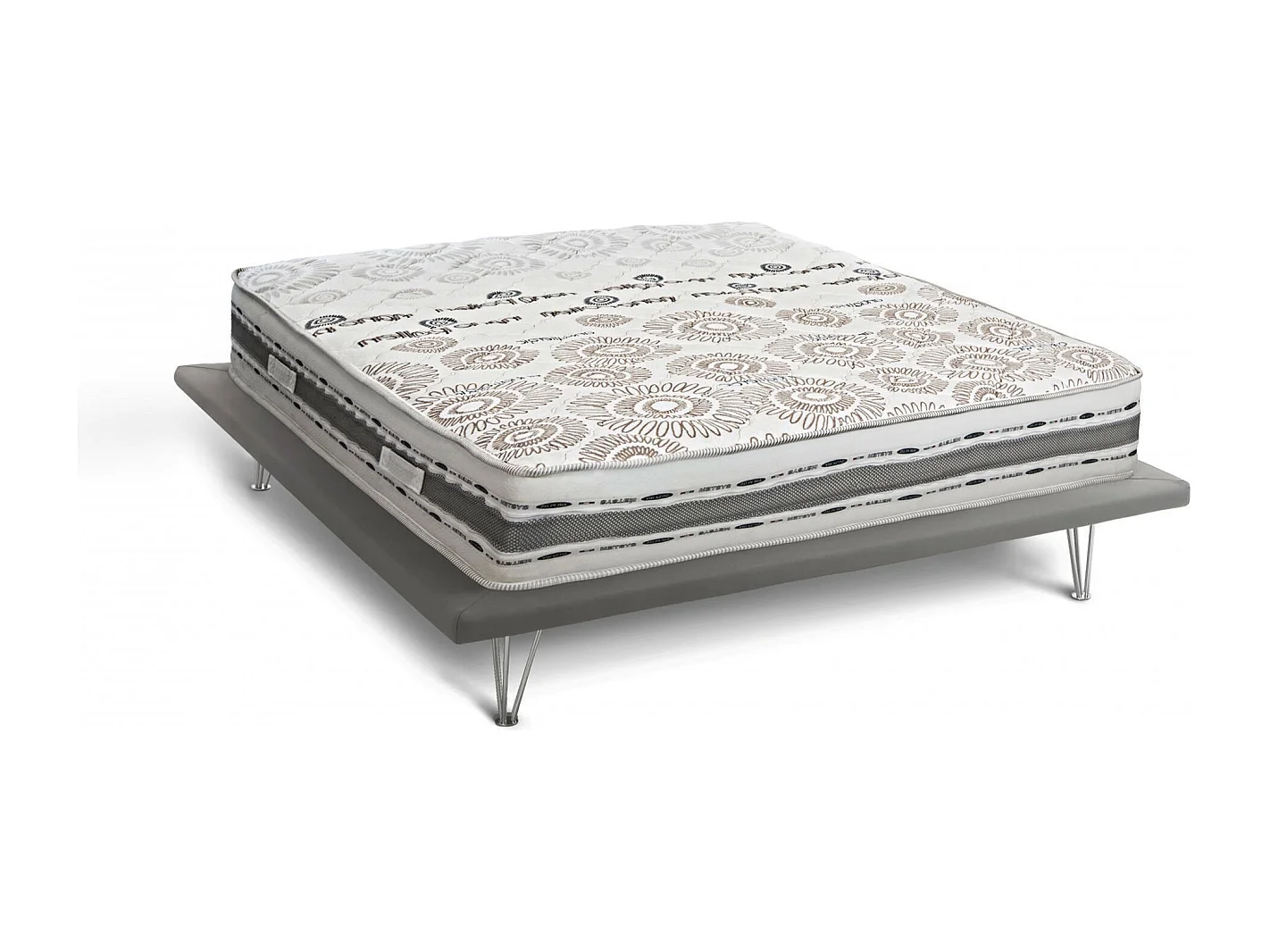 Matelas double Zelda, déhoussable en mousse à mémoire de forme et microressorts indépendants, 100% Made in Italy, anti-acariens et hypoallergénique, 160x190h25 cm