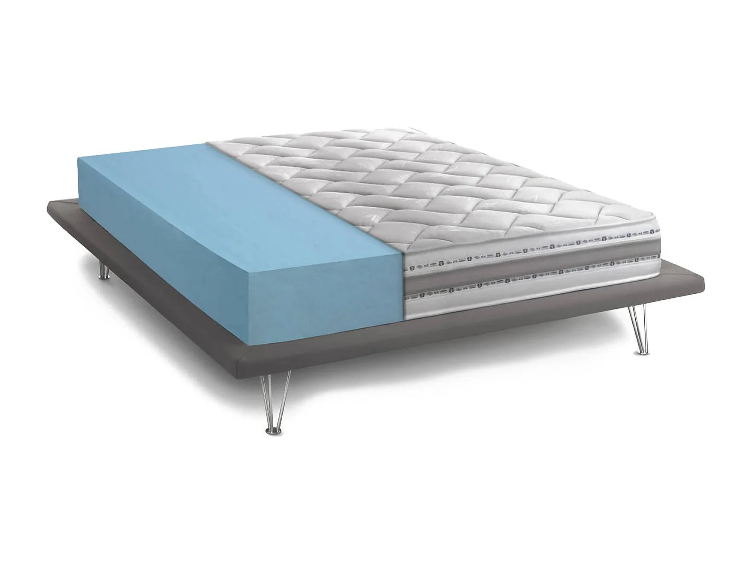 Sveva tweepersoonsmatras, uitneembaar traagschuim en waterschuimmatras, 100% Made in Italy, anti-mijt en hypoallergeen, 140x200h21 cm