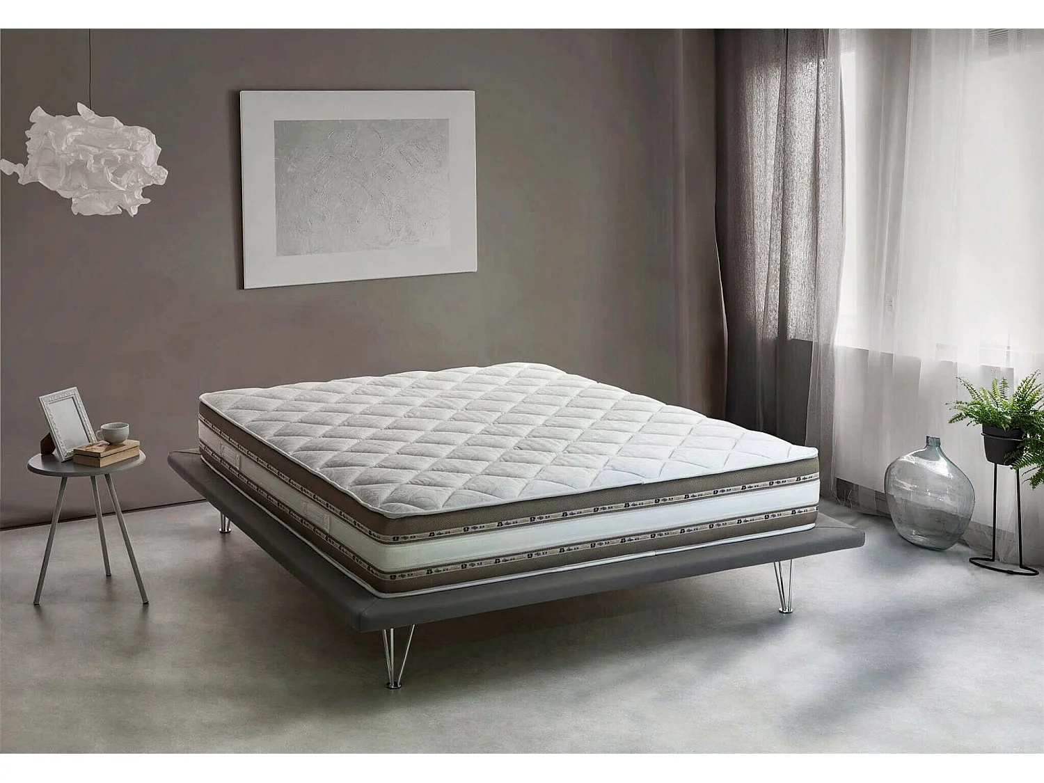 Colchão duplo Naike, colchão removível em Memory Foam e Waterfoam Gel, 100% Fabricado na Itália, Antiácaro e Hipoalergênico, 180x200h27 cm