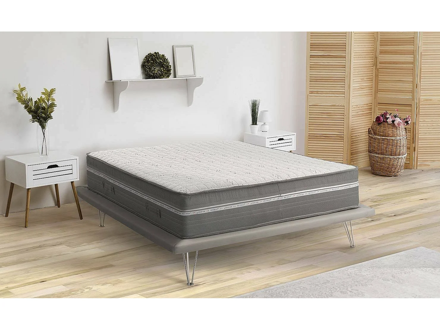 Matelas double Oriana, matelas en mousse à mémoire de forme et microressorts ensachés, 100% Made in Italy, anti-acariens et hypoallergénique, 120x190h32 cm