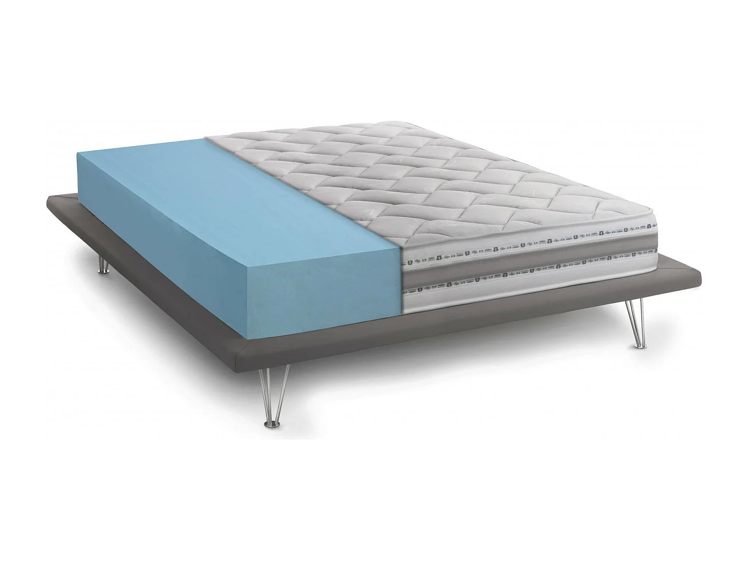 Einzelmatratze Sophie, herausnehmbare Matratze aus Memory-Schaum und Wasserschaum, 100 % Made in Italy, milbenhemmend und hypoallergen, 80 x 190 x 21 cm