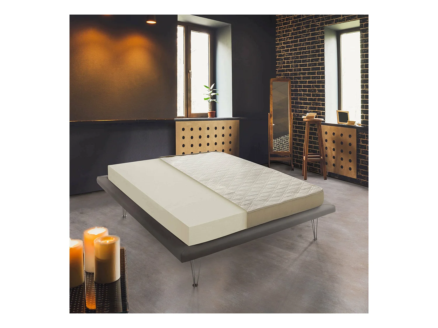 Lorella eenpersoonsmatras, Waterschuimmatras, 100% Made in Italy, Anti-mijt en hypoallergeen, 80x190h15 cm